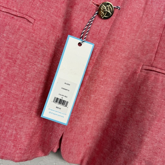 Draper James NWT Linen Blend Blazer Jacket, Cherry Red M - Breathable, Summer - Picture 5 of 11